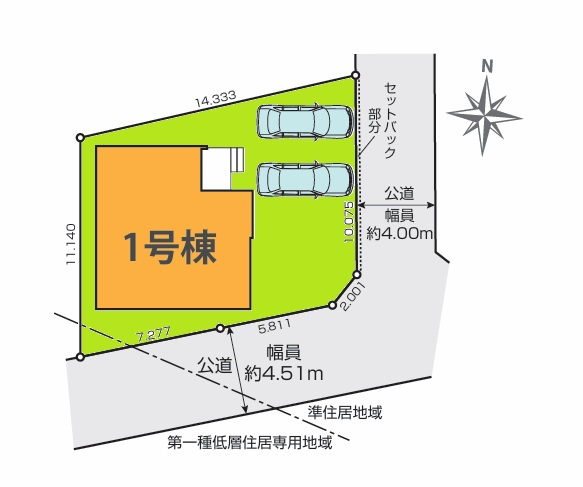 Grace　水戸市元吉田町　3期 　限定1棟！の区画図|南側道路の開放的な角地で日当たり良好です！内覧可能です。HPから、またお電話でも、お気軽にお問い合わせください。

