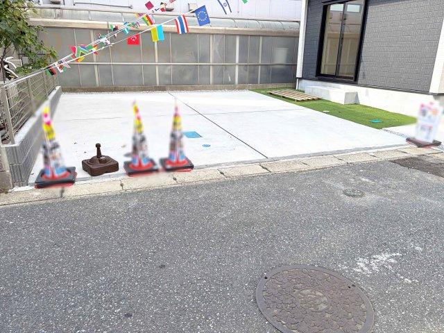 流山市西平井　新築戸建て　A号棟の駐車場|カースペースは2台お停めいただけます♪