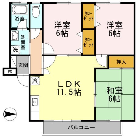 シャルマン野口　A棟の間取り