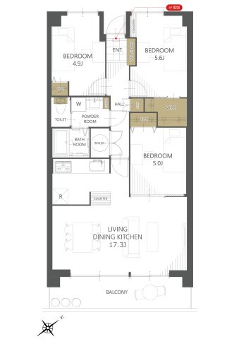 【間取り】ユートピアレジデンス南紫竹Ｂ棟 