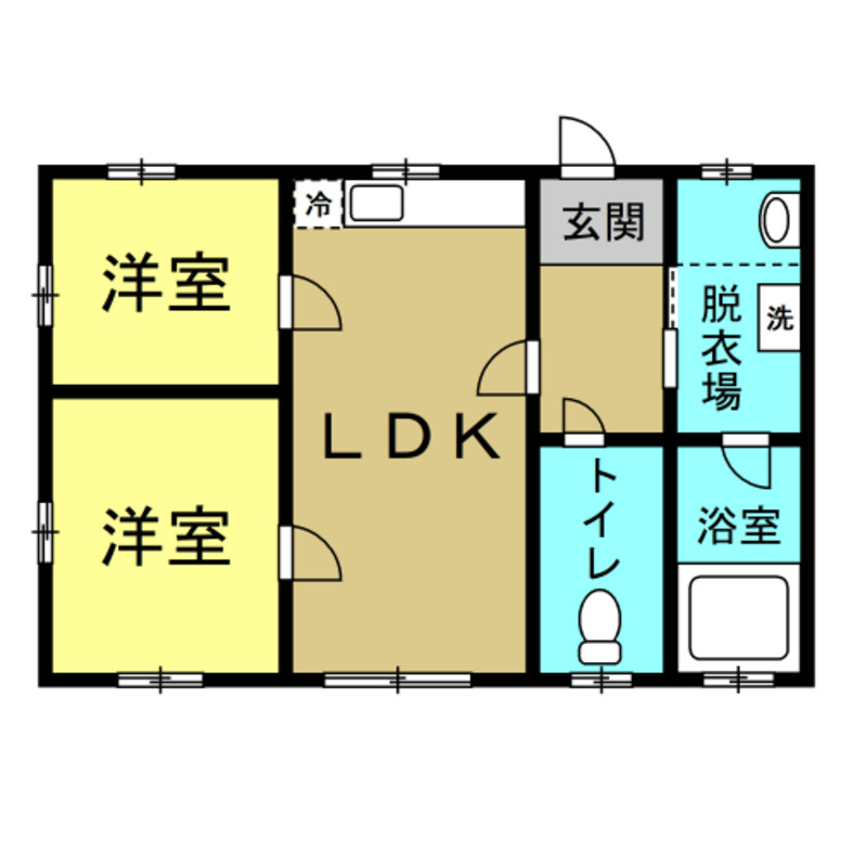 岩滑借家Bの間取り