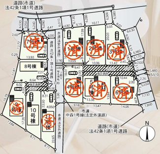 【区画図】 | 本宮市青田新築一戸建て11棟
