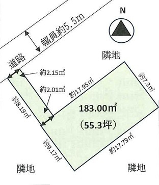 高座郡寒川町岡田2丁目　建築条件なし　売地の土地図|土地図☆