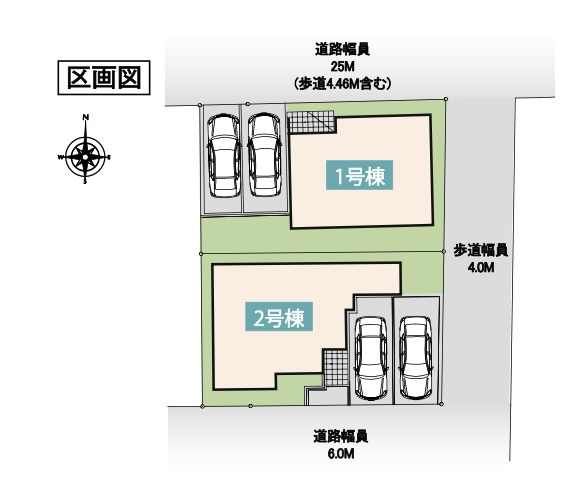 熊谷市上之 　新築戸建　全２棟の区画図