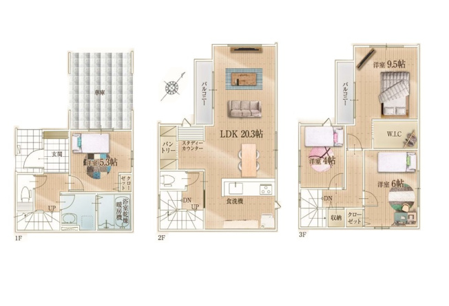 【間取り】 | 春日市春日原北町5丁目1期　2号棟（全2棟）【仲介手数料無料・0円】 | 平日、土日祝日もお好きな日時にご見学可能です。お気軽にお問合せ下さい。