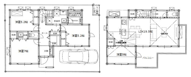 【間取り】 | 練馬区豊玉南２丁目　新築戸建て　A号棟 | 小屋裏収納があり、季節ものや思い出の品の収納などにも便利