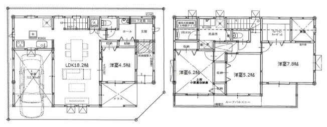 【間取り】 | 練馬区豊玉南２丁目　新築戸建て　Ｂ号棟 | 小屋裏収納があり、季節ものや思い出の品の収納などにも便利
