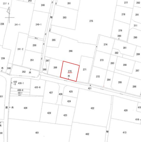 会津若松市建福寺前　古屋付き住宅用地の土地図