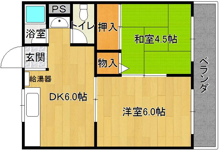 中ノ山ハイツの間取り