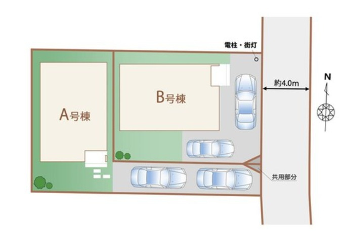あきる野市下代継　全2棟　新築分譲の区画図|全２棟のラスト１棟です！A号棟