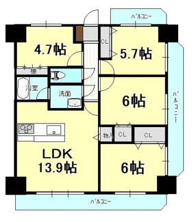【間取り】 | ダイアパレス若草町
