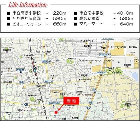 売地　東松山市高坂5-13-15の地図
