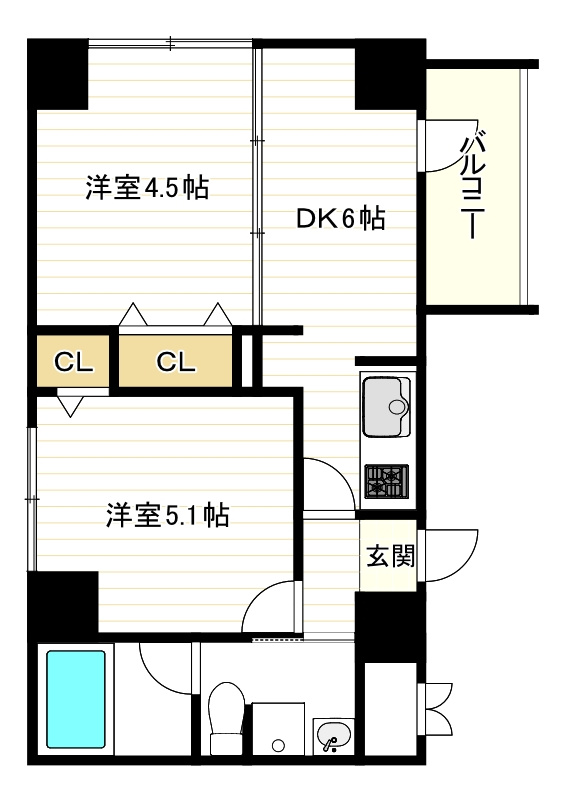 Zeus難波CUBEの間取り