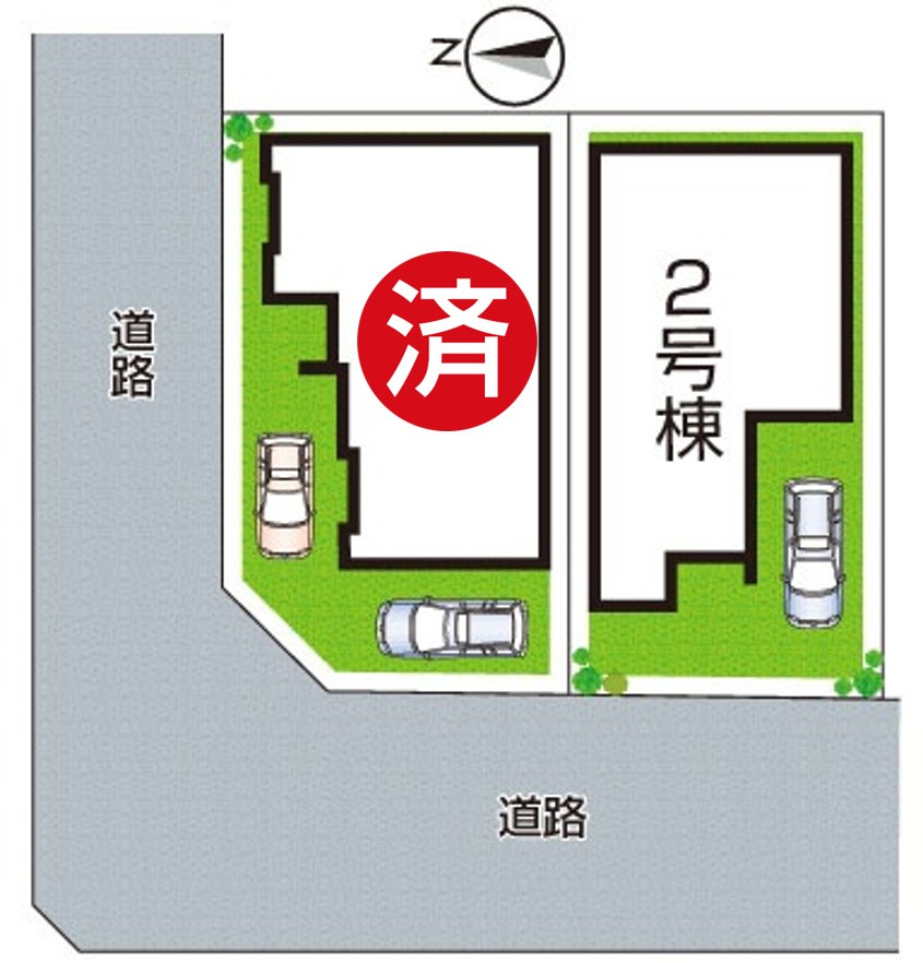 松原市天美北　第2期　新築一戸建ての区画図|全2区画