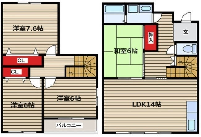 ディアコートＫの間取り