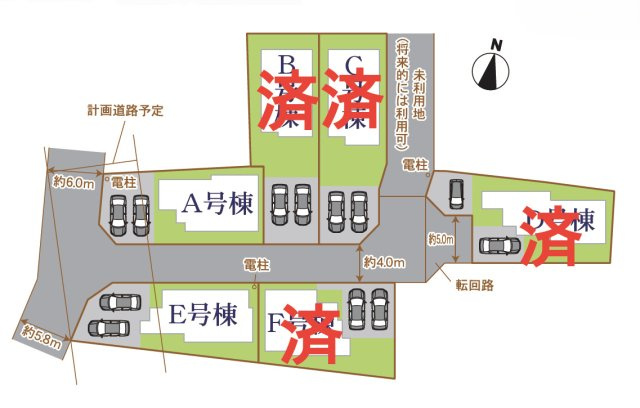 沼津市中沢田Ⅰ　新築戸建　全6棟　E棟　　の区画図|区画図