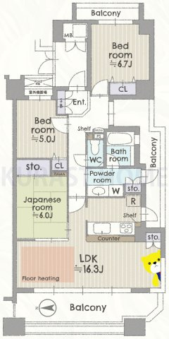 レスポワール向日町ステーションフロントA棟　8階の間取り