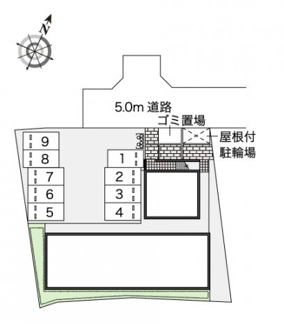 レオパレスレインボー松ヶ丘の駐車場