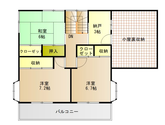 小郡市三沢　5SLDK戸建住宅の間取り|２階