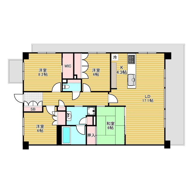 ネバーランド箕面潤緑館の間取り