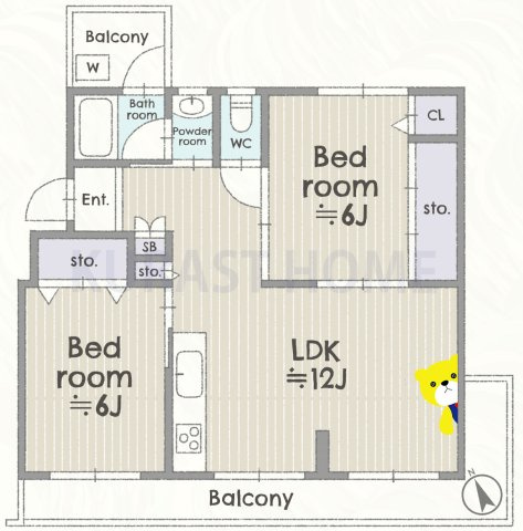 円明寺ヶ丘団地A棟　4階