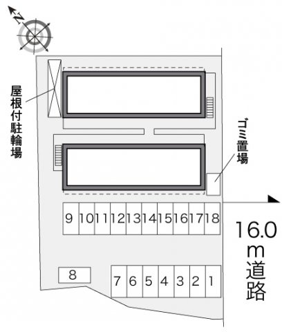 レオパレスプラムヒルズの駐車場