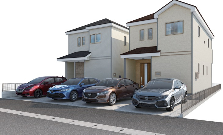函南町塚本　新築戸建　全2棟　A棟　　の外観パース|外観パースです