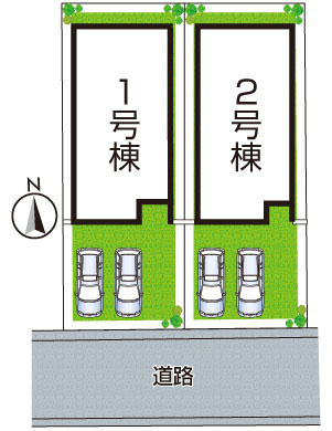 神戸市北区甲栄台　新築一戸建ての区画図|全2区画