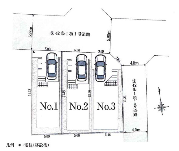 中野区丸山1丁目　快適×充実設備　開放的な角地含む全3棟　の区画図