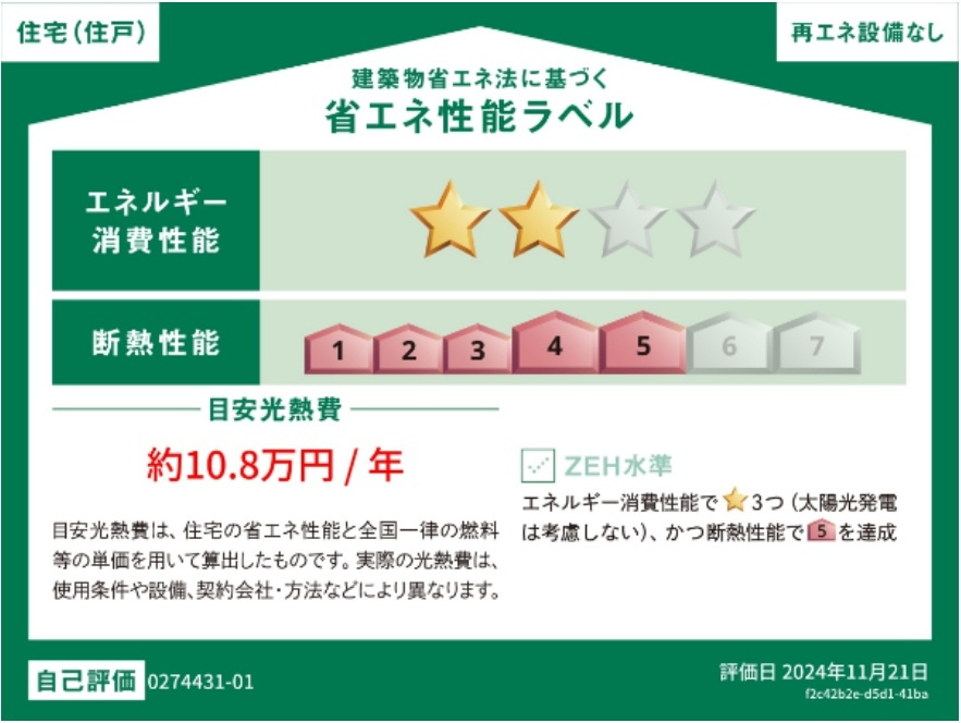 メイガーデンの省エネ性能ラベル