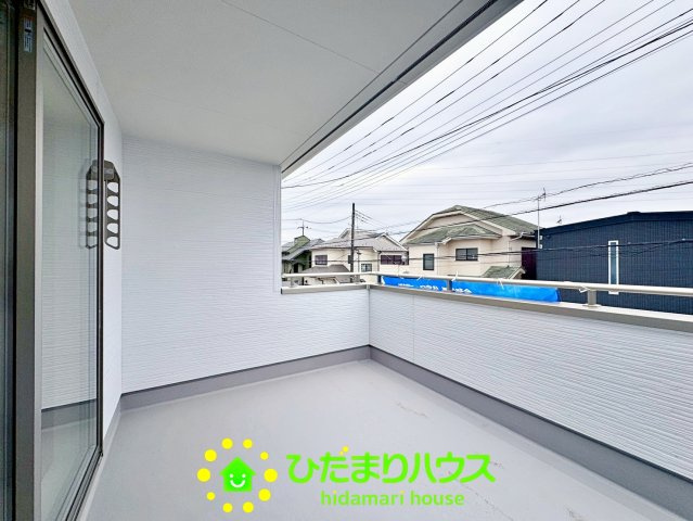 宮代町川端　新築一戸建て　01　リーブルガーデンのバルコニー|ルーフ付き！！