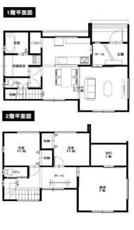 【間取り】 | 大島小学校・郡山第六中学校区　郡山市富田町菱内　ウェルズホーム　No８ | ８号棟　３LDK＋ＷＩＣ＋キッチンパントリー付き