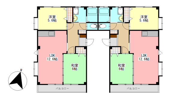 宇土市松原町の一棟アパートの間取り