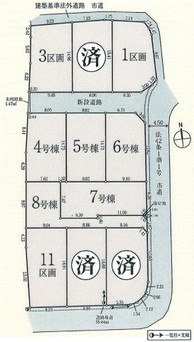 あきる野市牛沼　土地全3区画の区画図