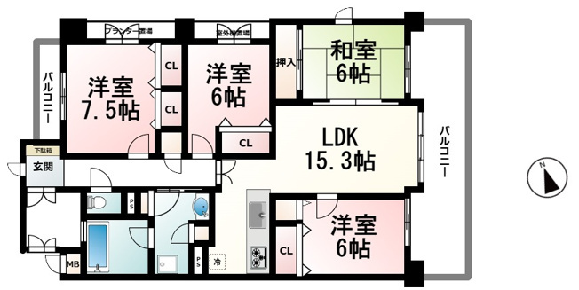 エスリード守山吉身の間取り