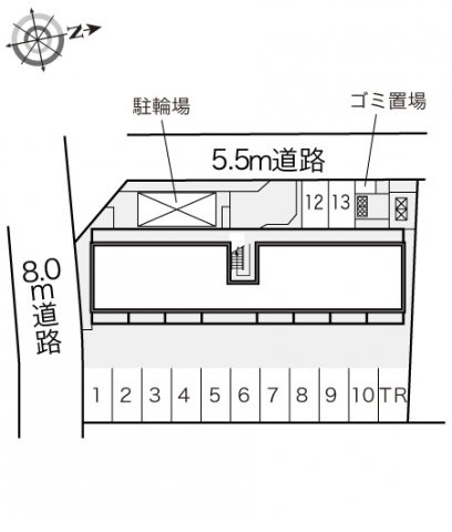 レオパレス藤本Ｉの駐車場
