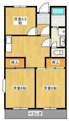 入間郡三芳町大字藤久保の賃貸マンションの間取り