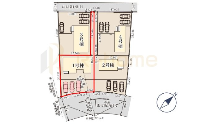 小美玉市小川第1　新築戸建て　1号棟の区画図|大きなお買い物だからこそ、メリット・デメリットを伝えさせて頂きます。
R-homeにお任せください♪