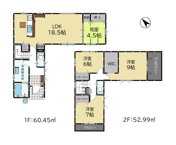 糟屋郡宇美町障子岳3丁目第1-4棟(4号棟)の区画図|配置図(4号棟)