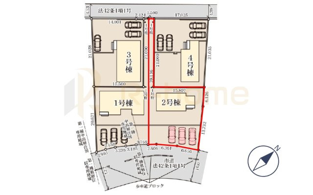 小美玉市小川第1　新築戸建て　2号棟の区画図|大きなお買い物だからこそ、メリット・デメリットを伝えさせて頂きます。
R-homeにお任せください♪