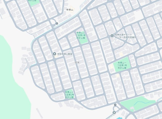 奈良市帝塚山　第8期　新築一戸建ての地図