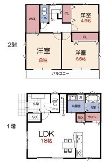 【間取り】 | 川越市砂新田　新築分譲　東武東上線『新河岸駅』徒歩19分　【高階西小学区】