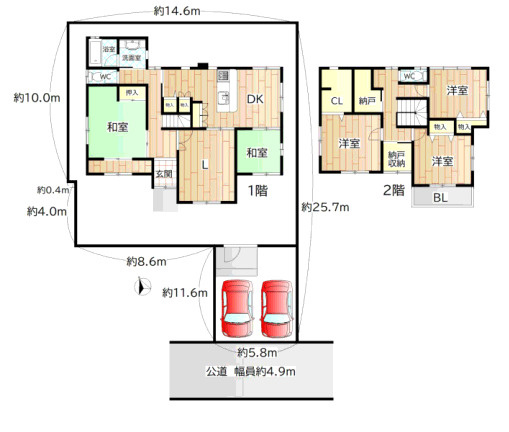 伊丹市梅ノ木　中古戸建の間取り