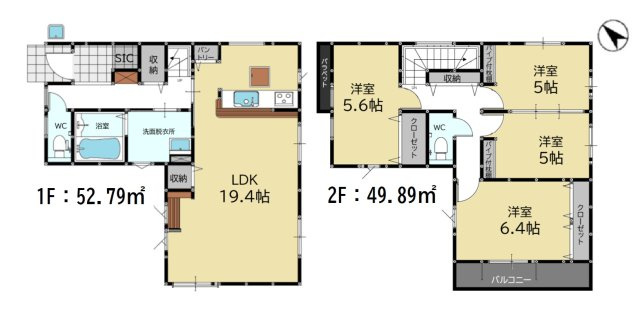 春日市大谷5丁目第3-1棟（1号棟）の間取り|全居室収納付きで便利です。