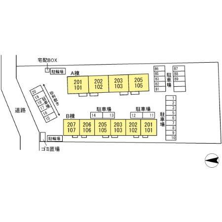 クレール新柏Bの区画図