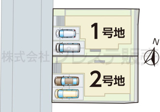 【区画図】 | 奈良市帝塚山3丁目の新築一戸建 全２区画 | 全体区画図
