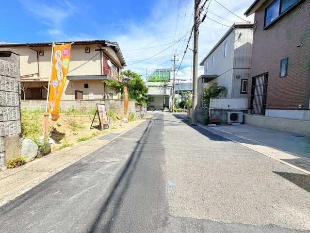 大山崎町大山崎鏡田　建築条件無土地の前面道路含む現地写真