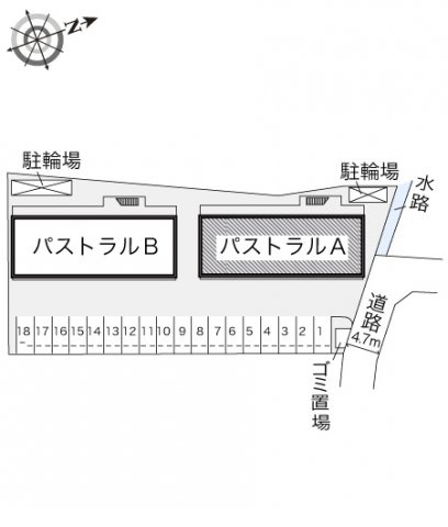 レオパレスパストラルＡの駐車場