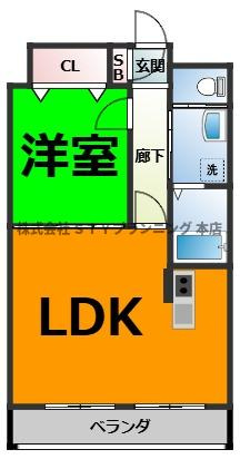 仲介手数料０円！カームHARAの間取り