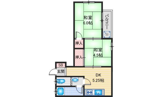 第ニ殿村マンションの間取り